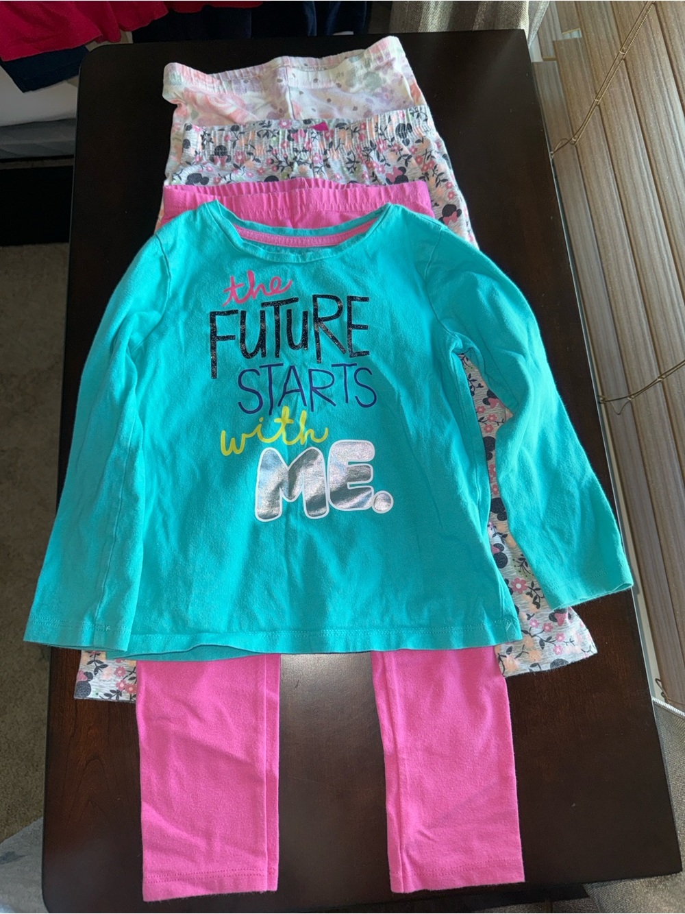 Garanimals Teal Top with Pink and Floral Pajama Set